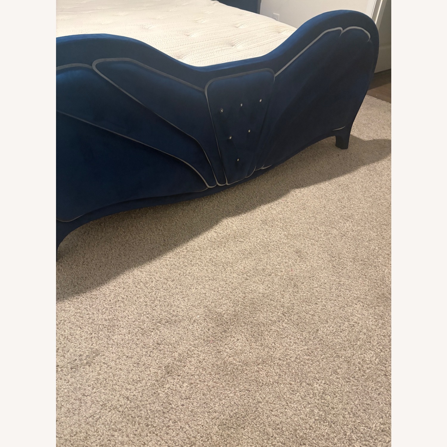 Wayfair Blue Velvet Queen Bed - image-3