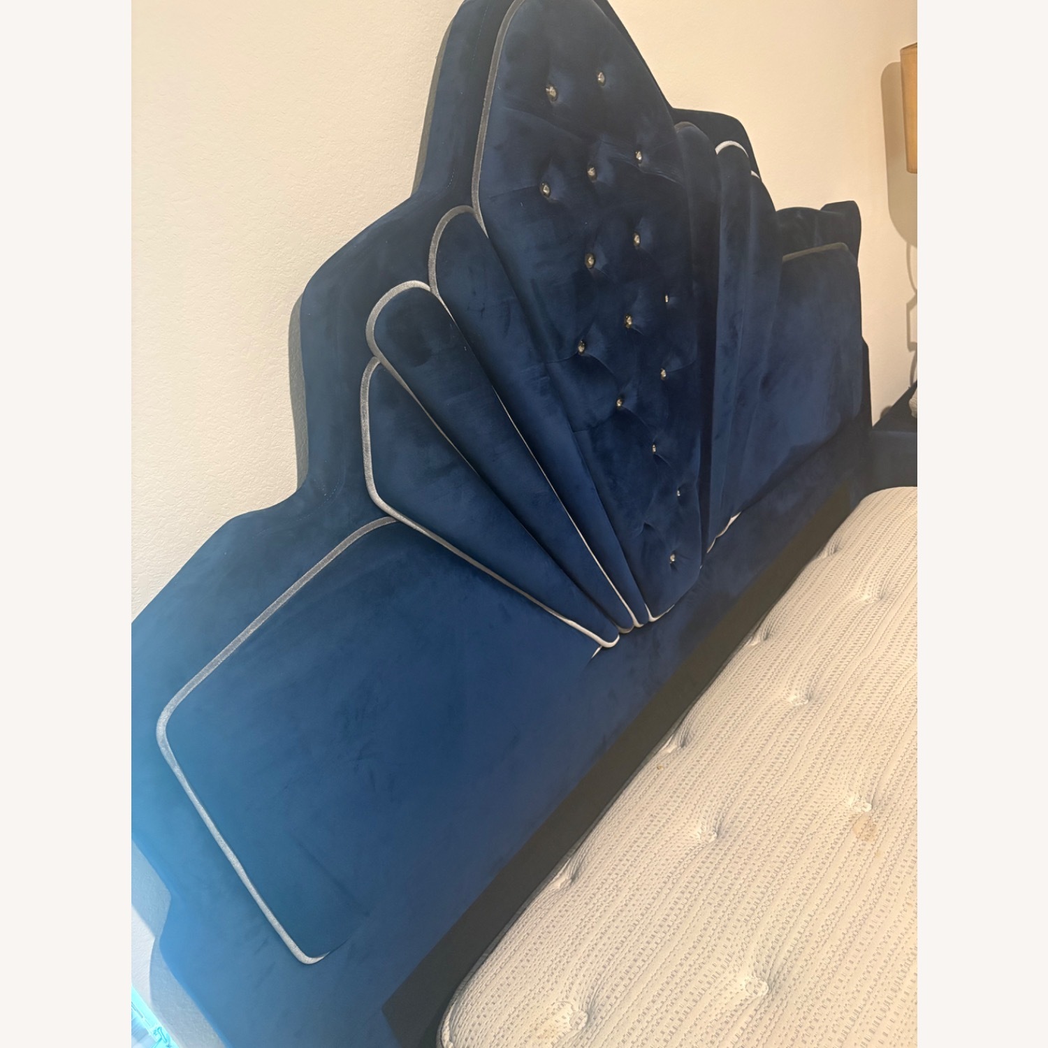 Wayfair Blue Velvet Queen Bed - image-2