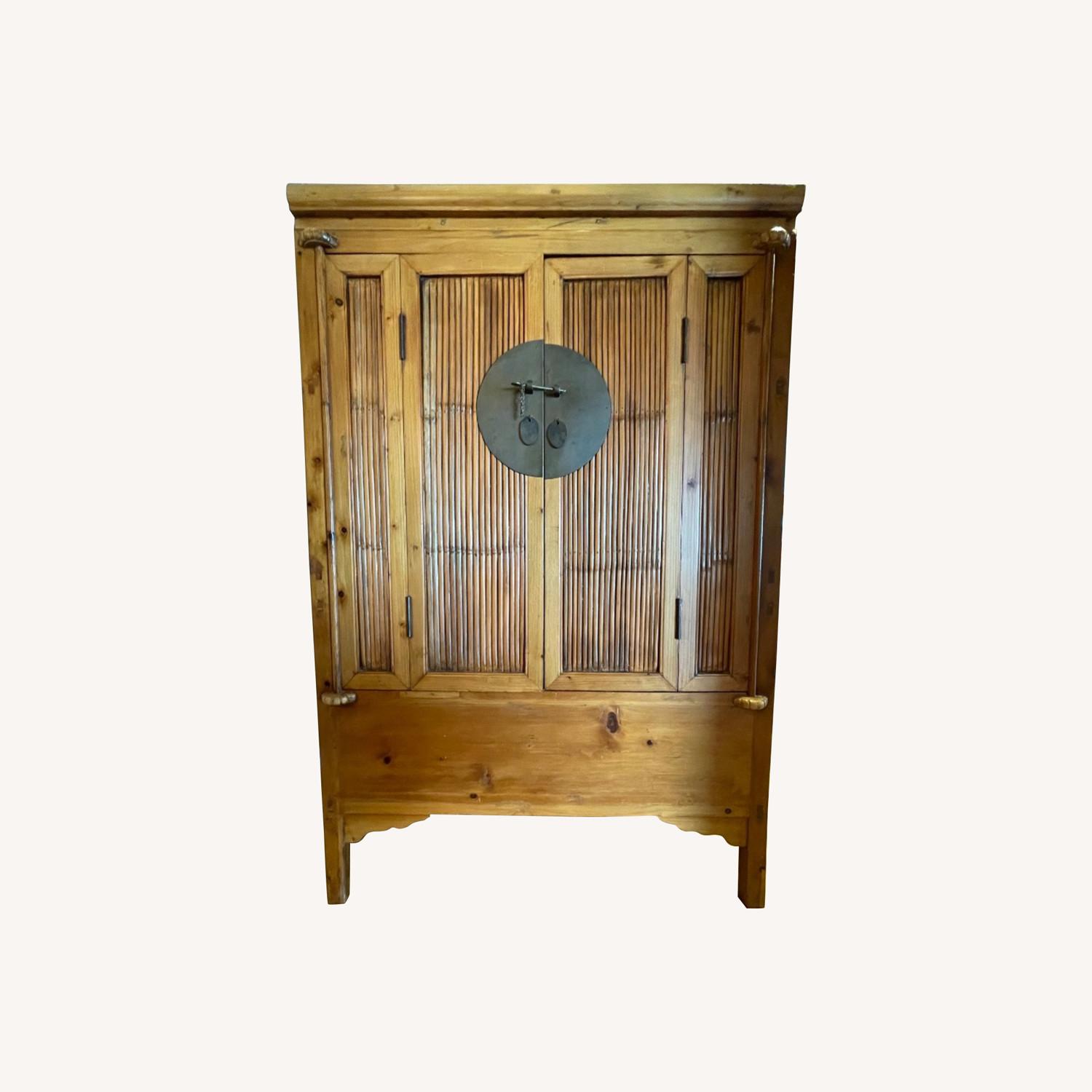 Rustic Dark Wood Armoire - image-0