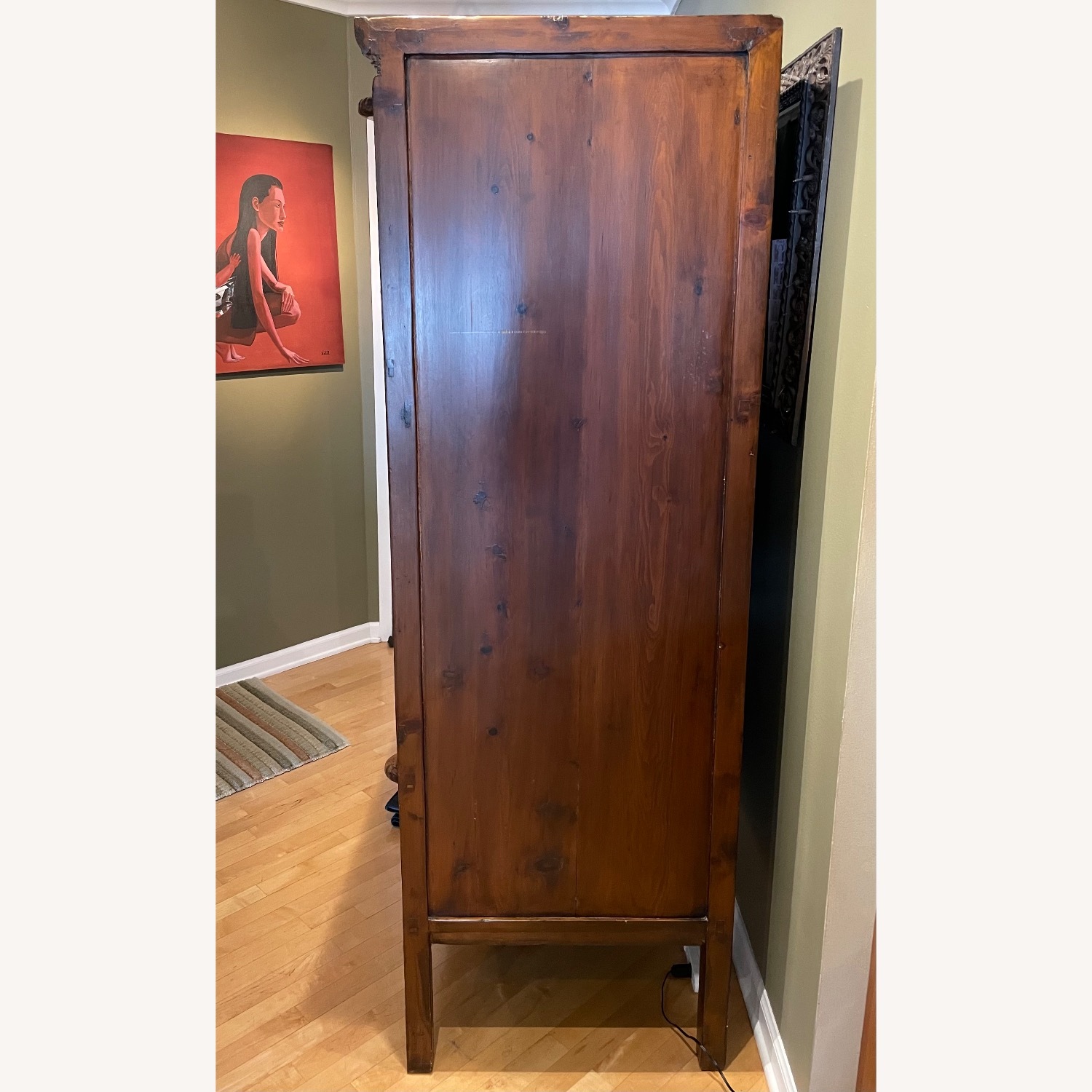 Rustic Dark Wood Armoire - image-3