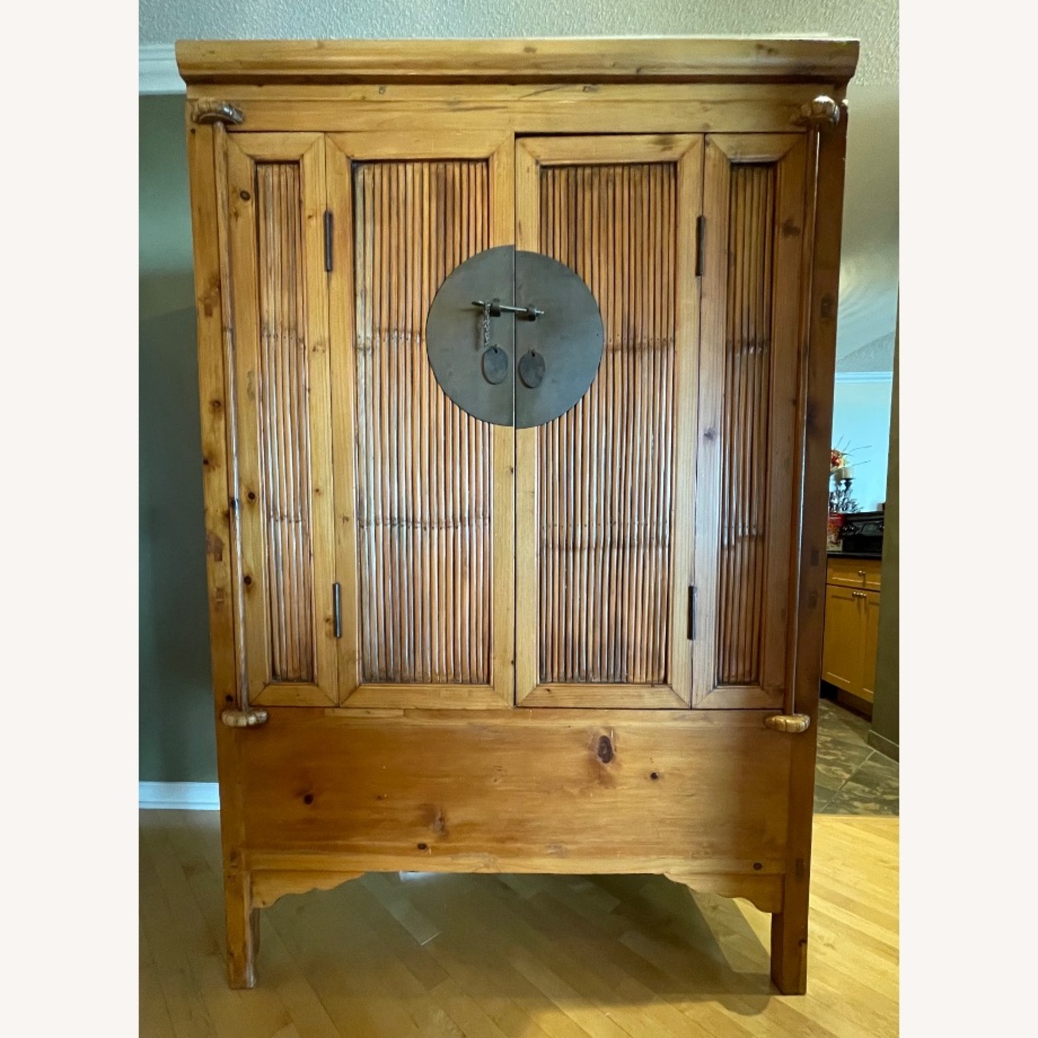 Rustic Dark Wood Armoire - image-1