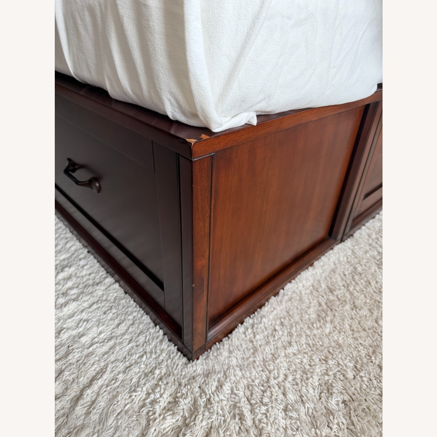 Pottery Barn Stratton Dark Brown Wood Queen Bed - image-3