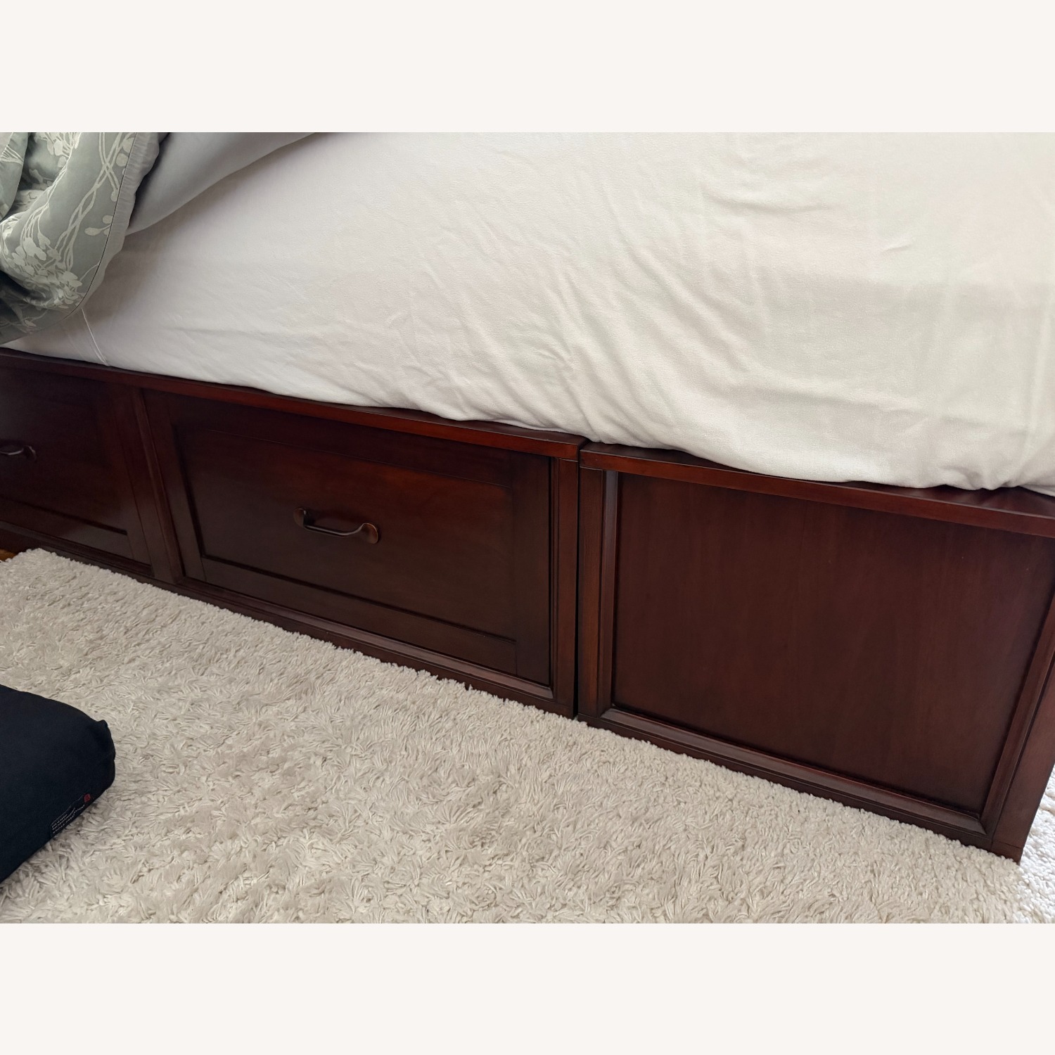 Pottery Barn Stratton Dark Brown Wood Queen Bed - image-2