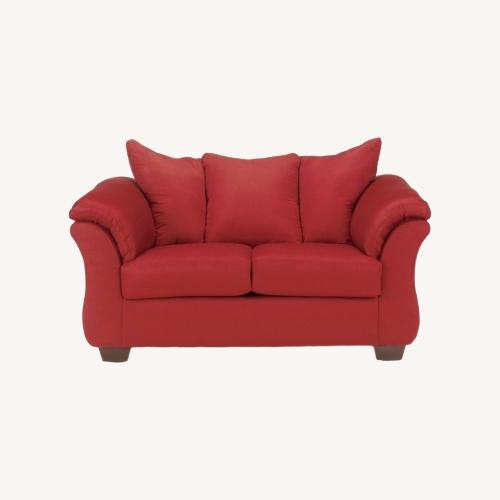 Used Ashley Furniture Darcy Red 2 Seater Sofa for sale on AptDeco