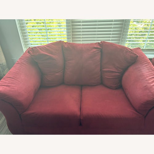 Used Ashley Furniture Darcy Red 2 Seater Sofa for sale on AptDeco