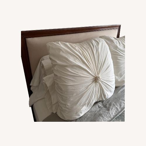 Used Pottery Barn Stratton Dark Brown Wood Headboard for sale on AptDeco