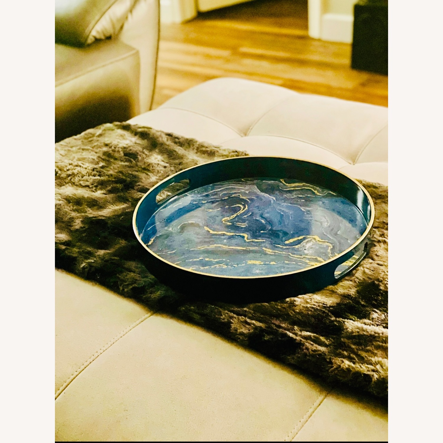 Rooms To Go Cindy Crawford Sectional & Ottoman - image-3