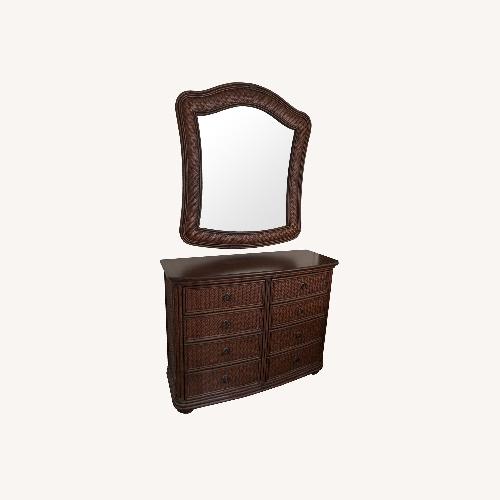 Used Lexington Home Brands Dark Brown Wicker Dresser for sale on AptDeco