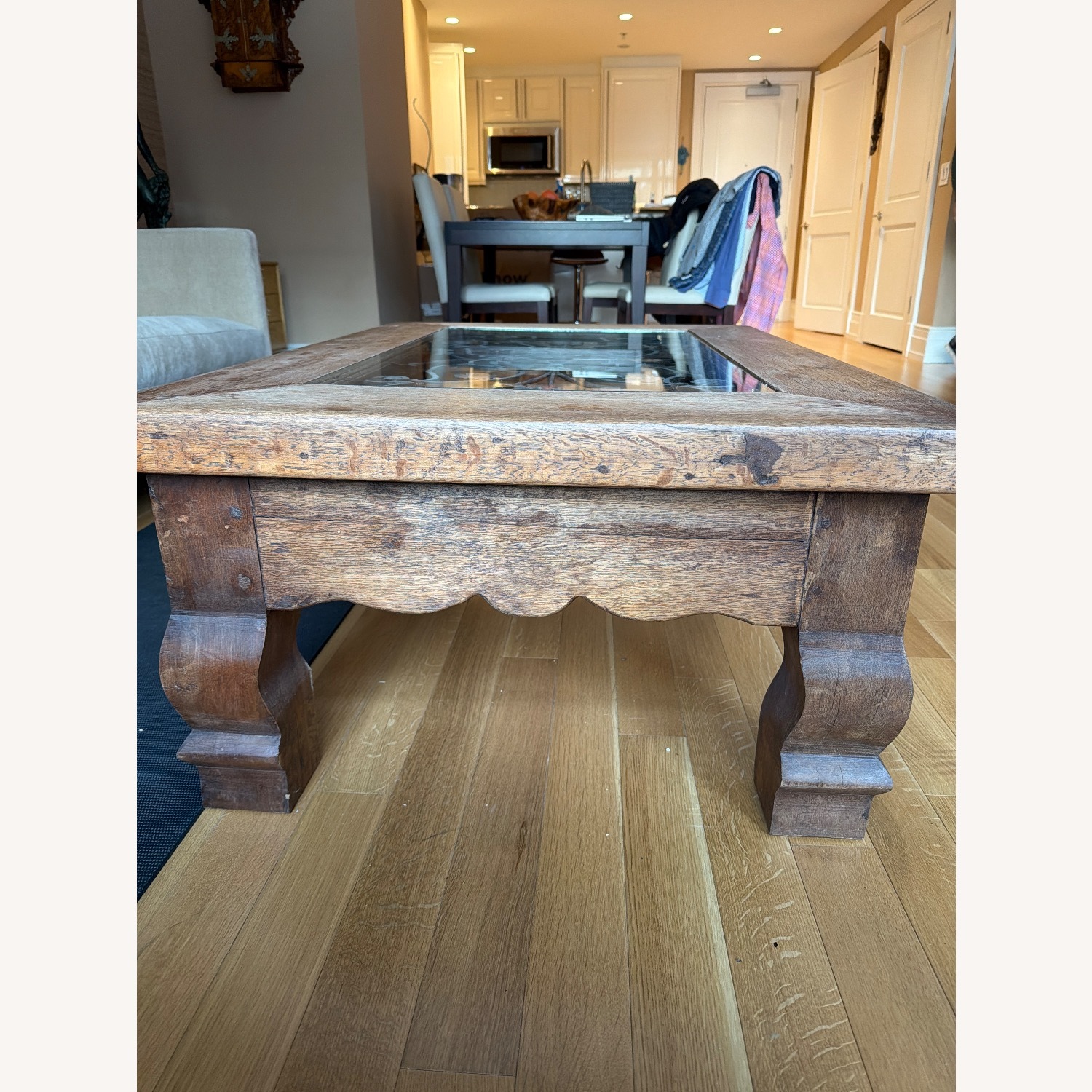 Vintage/Antique Dark Brown Wood Coffee Table - image-2