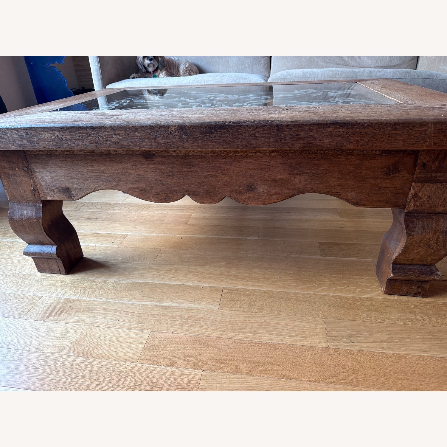 Vintage/Antique Dark Brown Wood Coffee Table - image-6