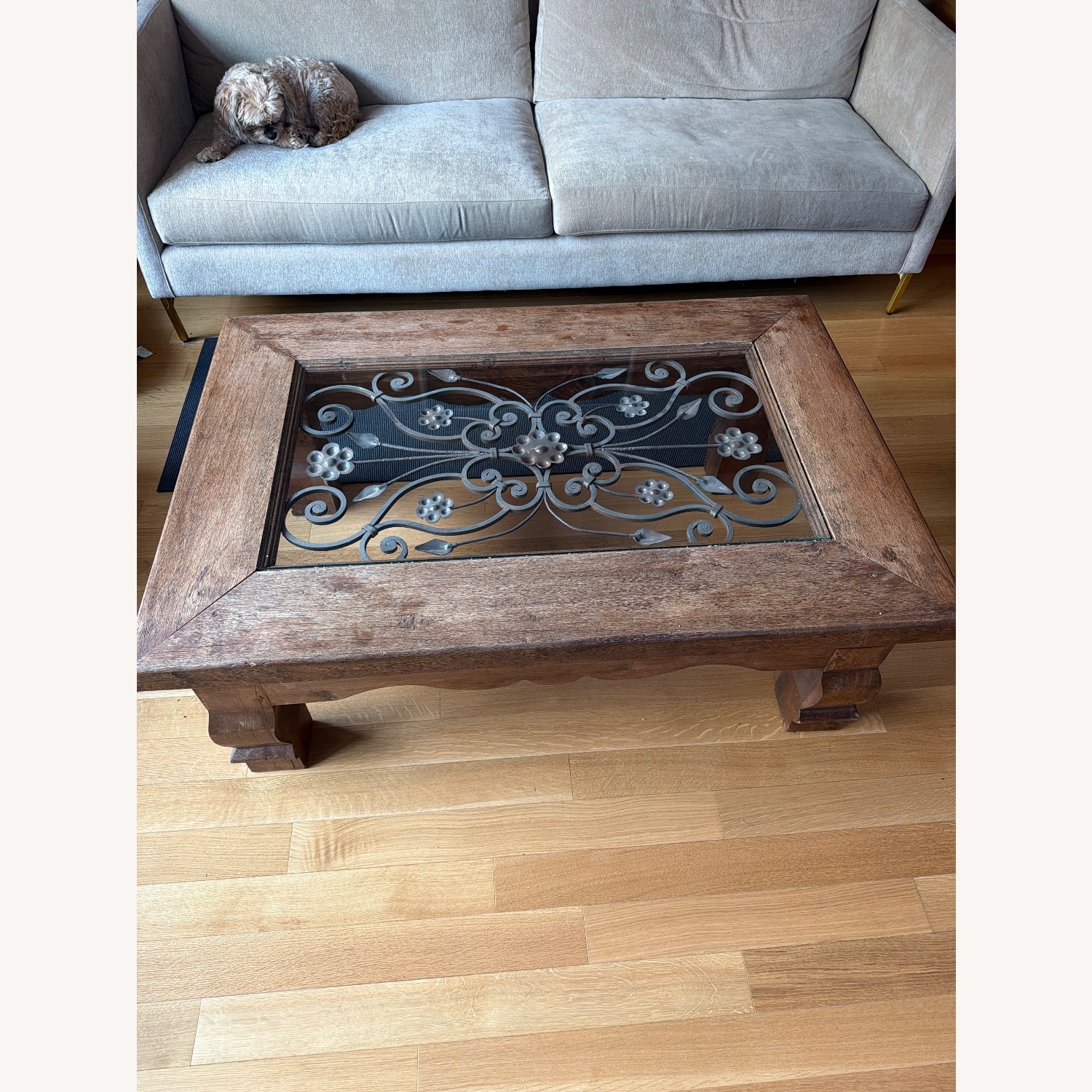 Vintage/Antique Dark Brown Wood Coffee Table - image-0