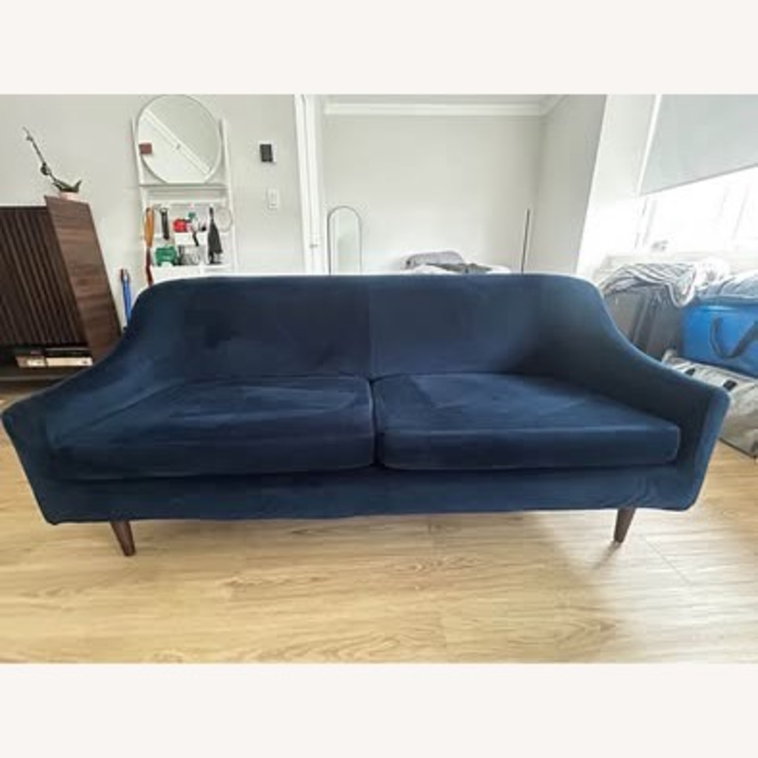 Blue Velvet 2 Seater Sofa - image-1
