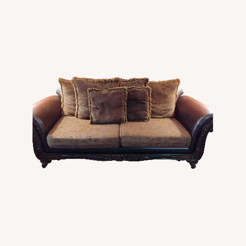 Used Melfi Sofa Dark Brown Faux Leather 3+ Seater Sofa for sale on AptDeco