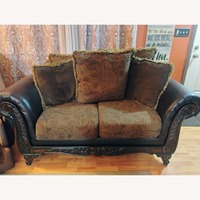 Melfi Sofa Dark Brown Leather Loveseat