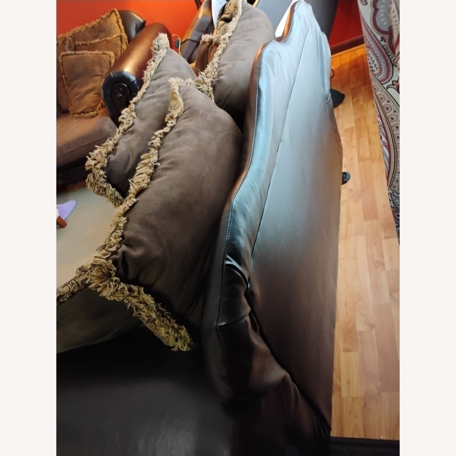 Melfi Sofa Dark Brown Leather Loveseat - image-4