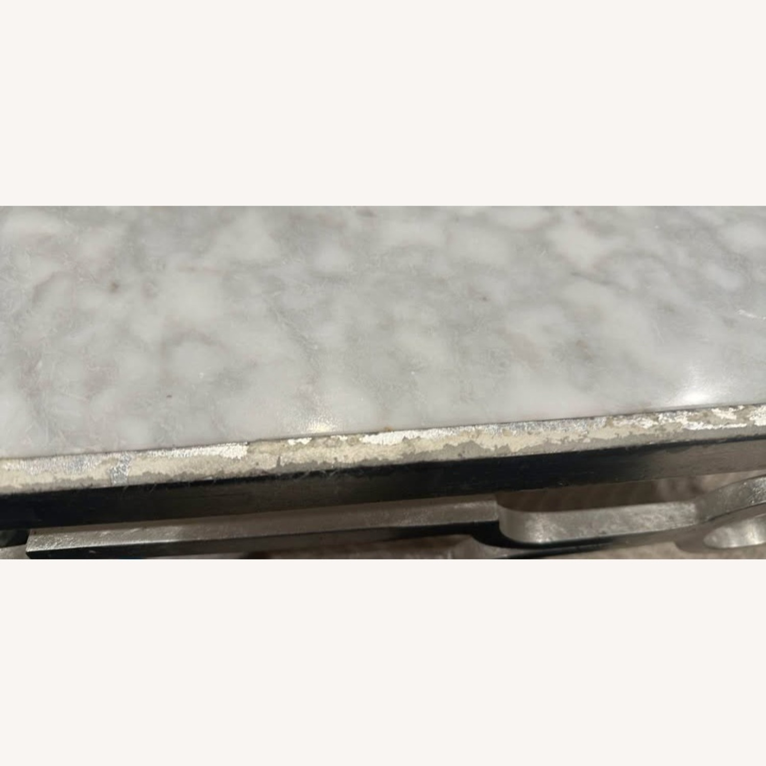 Worlds Away Silver Marble Coffee Table - image-4