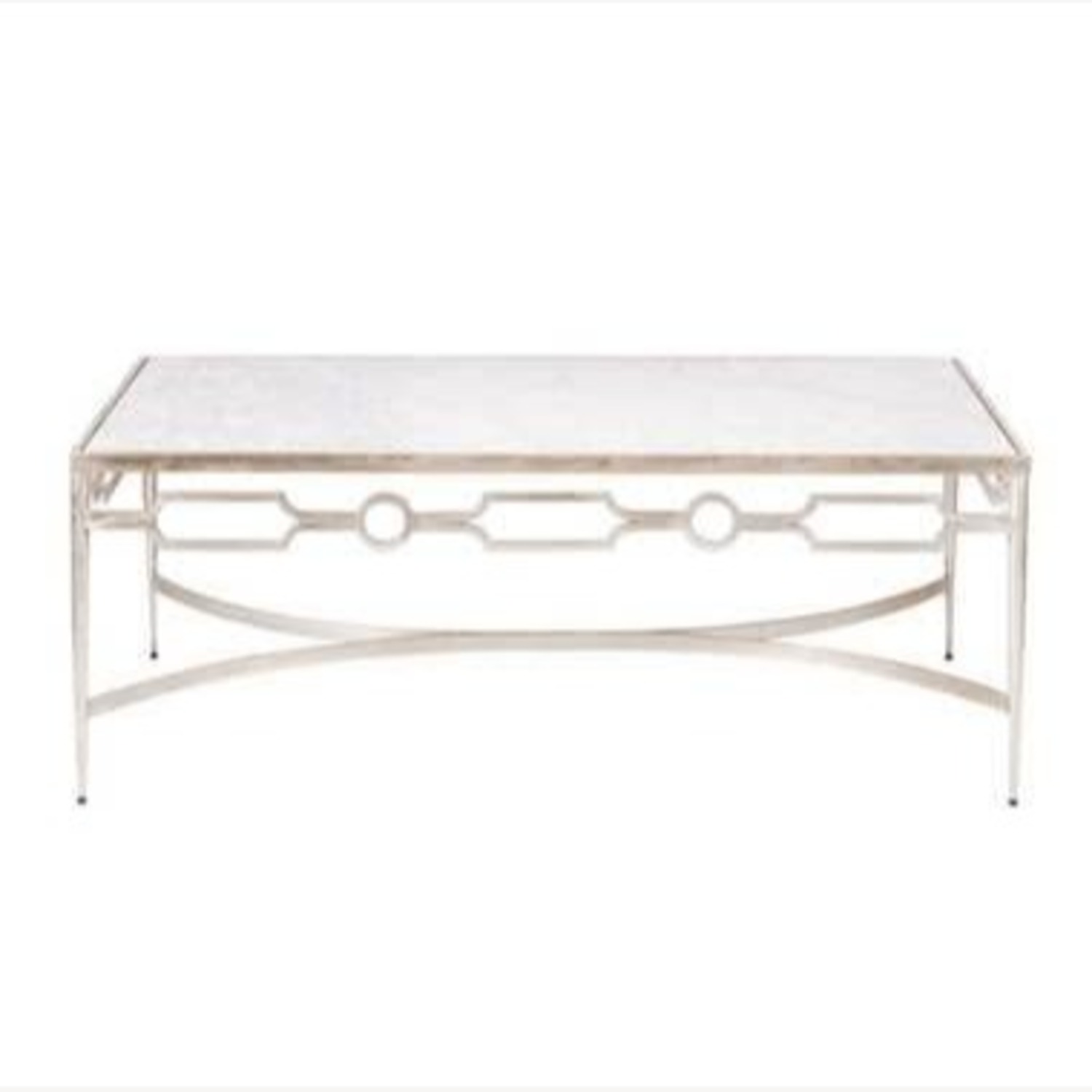 Worlds Away Silver Marble Coffee Table - image-1