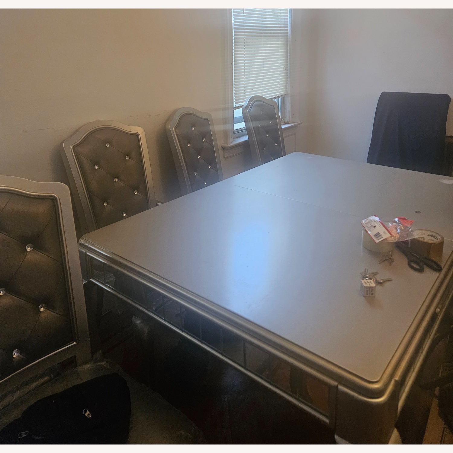 Light Gray Leather Dining Sets - image-2