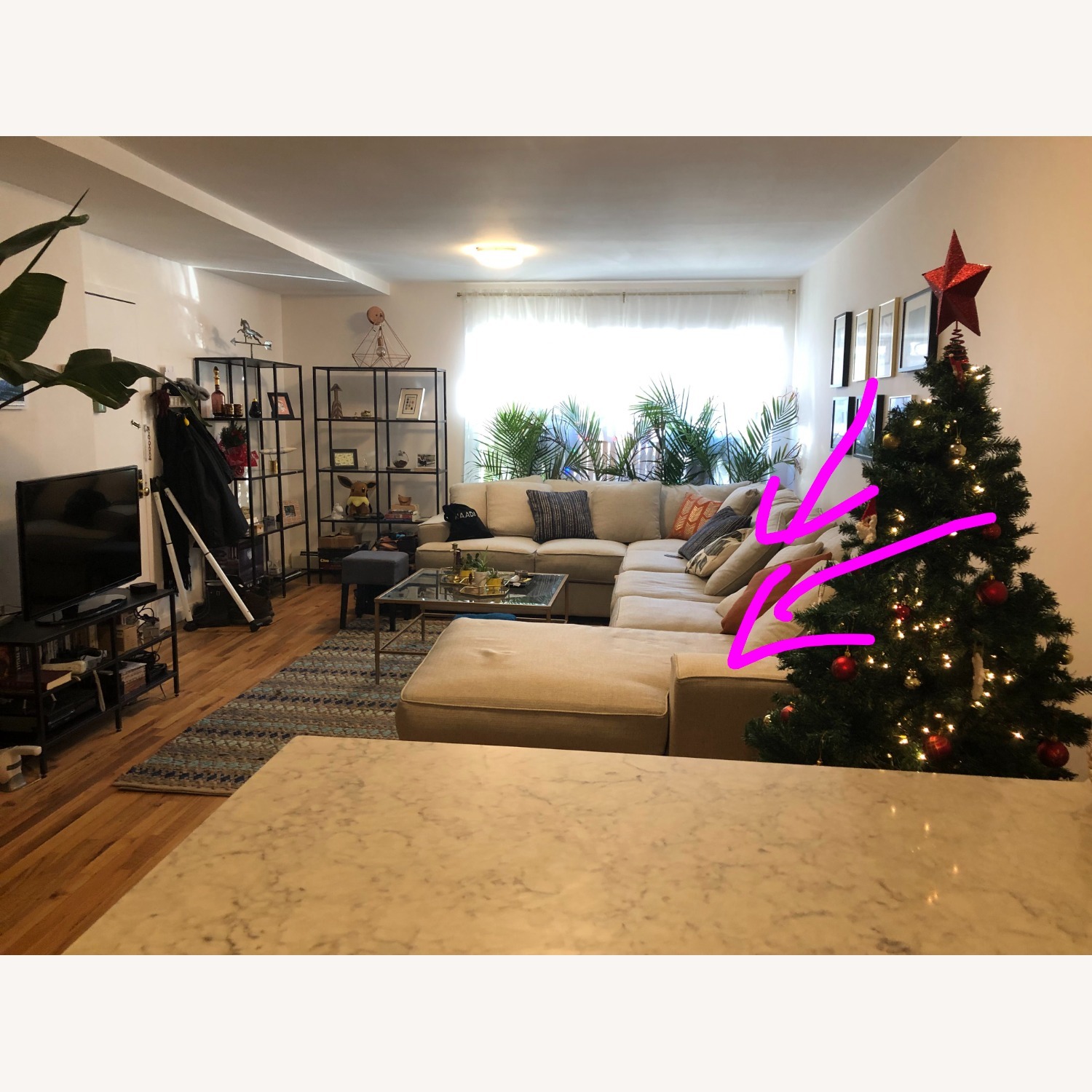 Macy's Light Gray 2 Piece L-Shaped Sectional - image-3