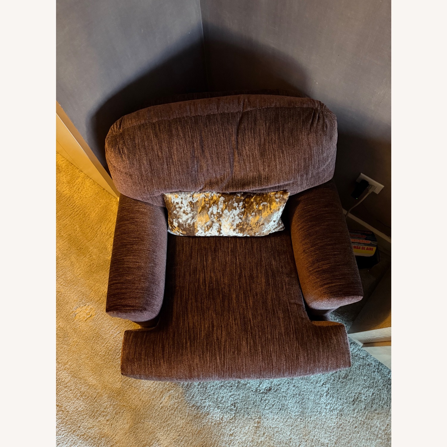 Vintage/Antique Purple Suede Accent Chairs - image-3