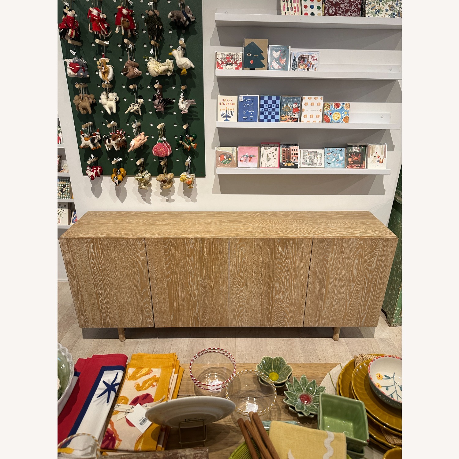 Washed White Oak Sideboard Storage Cabinet - image-2