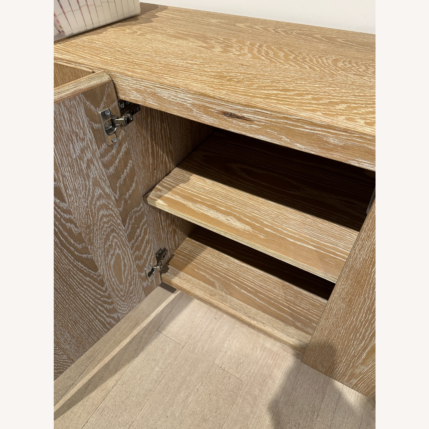 Washed White Oak Sideboard Storage Cabinet - image-6