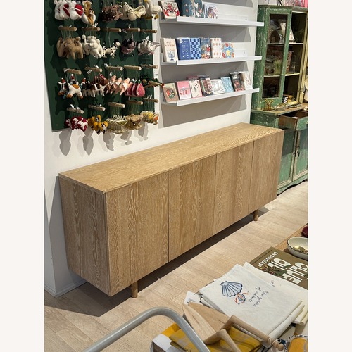 Used Washed White Oak Sideboard Storage Cabinet for sale on AptDeco