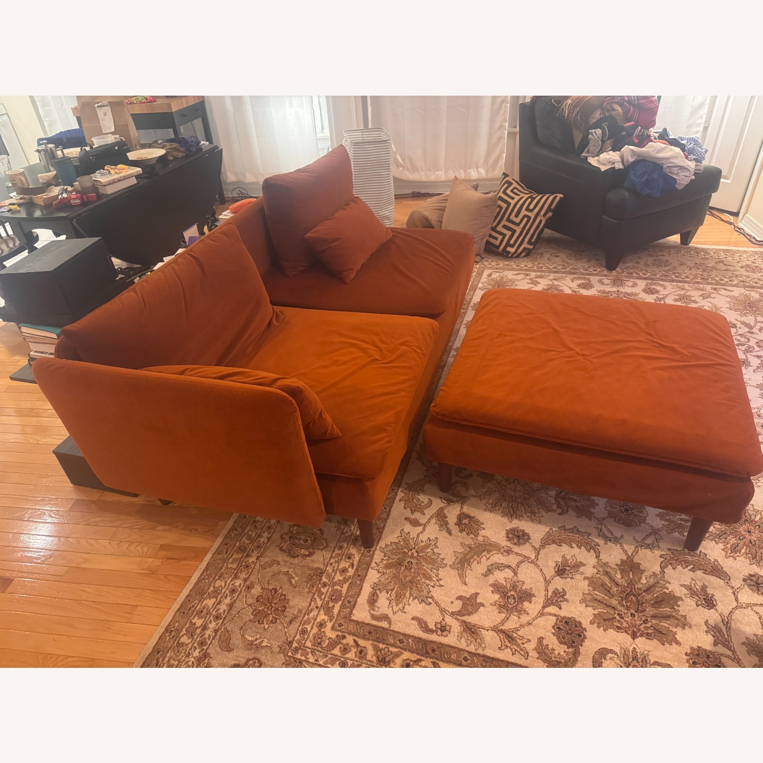 IKEA Soderhamn Orange Velvet 2 Piece Sectional - image-4
