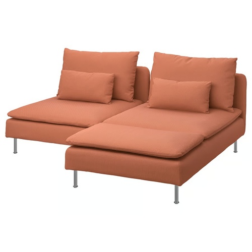 Used IKEA Soderhamn Orange Velvet 2 Piece Sectional for sale on AptDeco