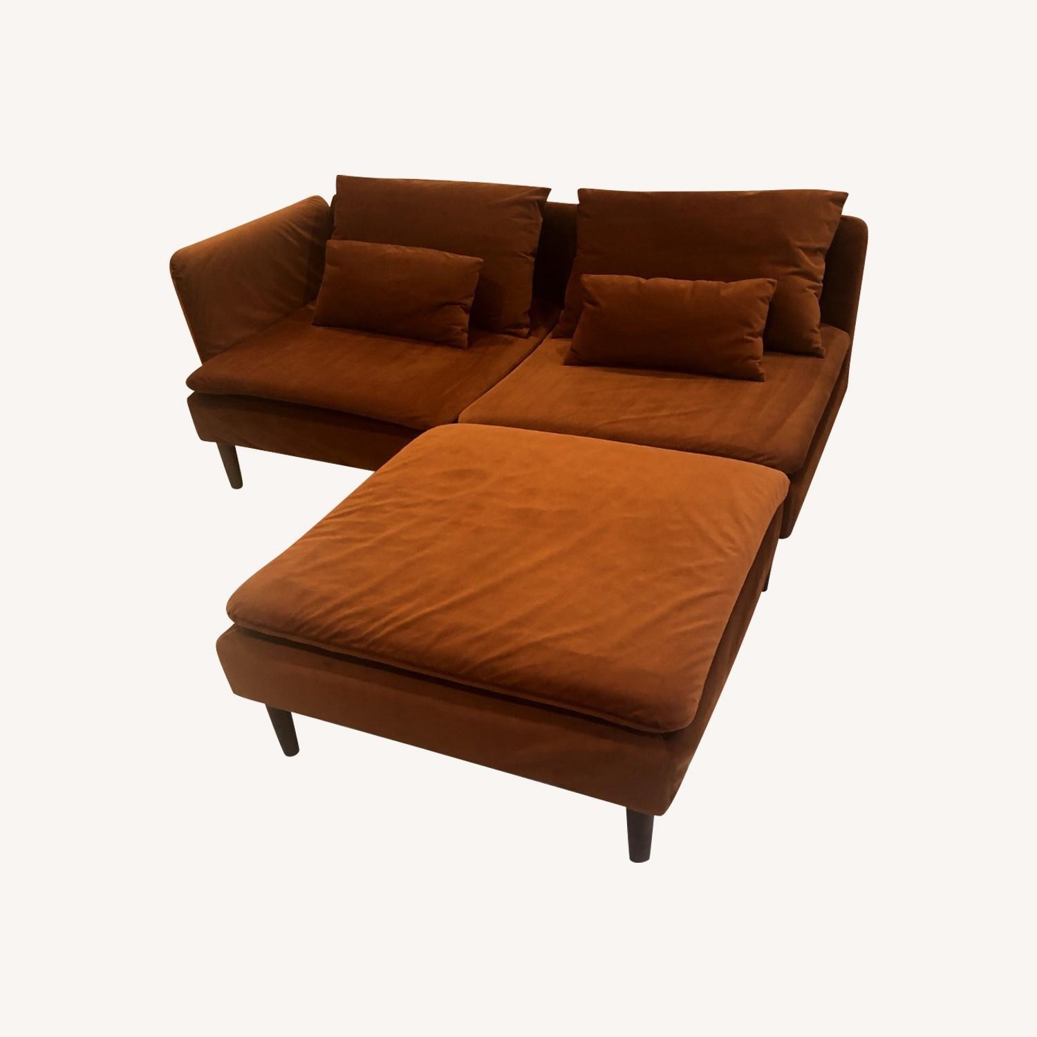 IKEA Soderhamn Orange Velvet 2 Piece Sectional - image-1