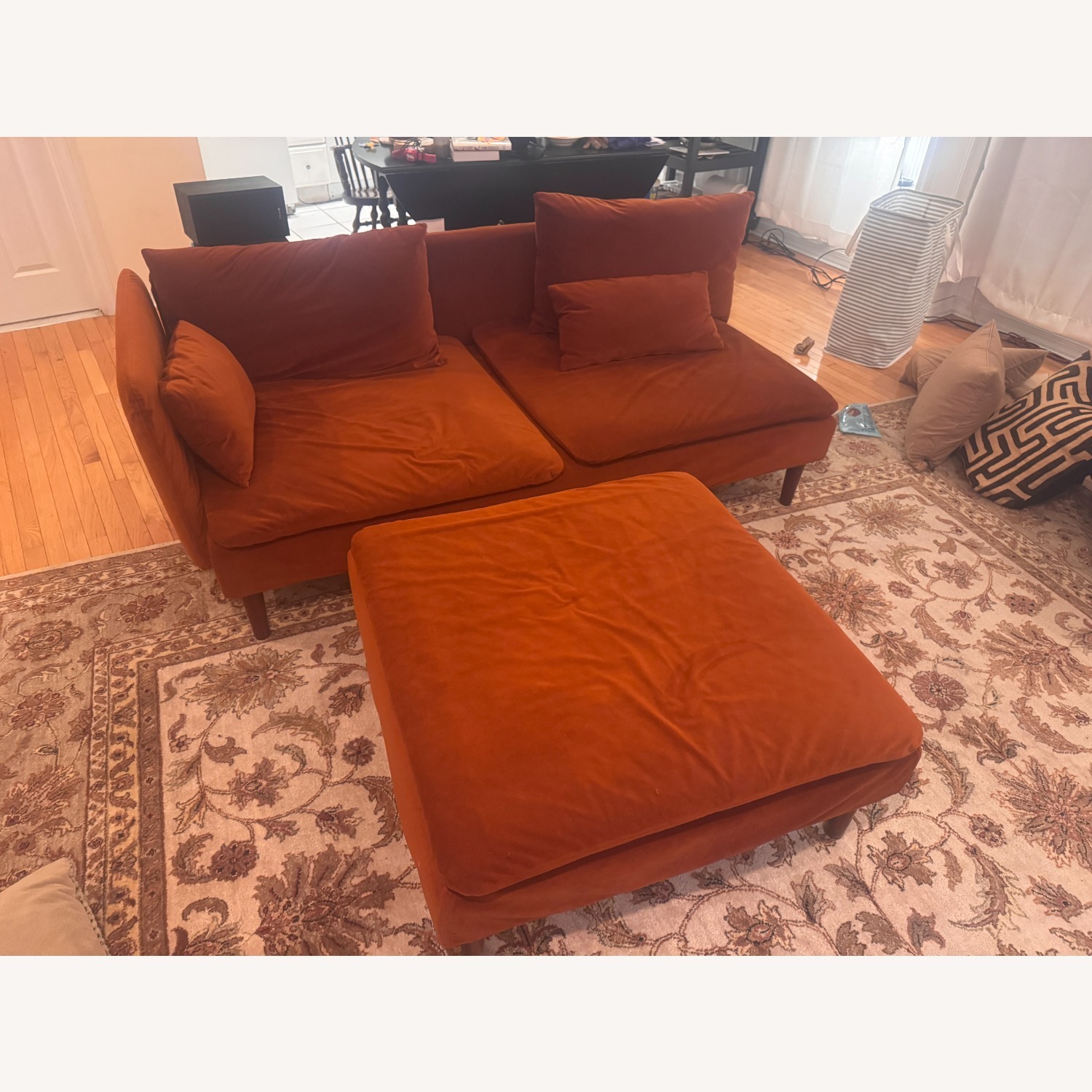 IKEA Soderhamn Orange Velvet 2 Piece Sectional - image-3
