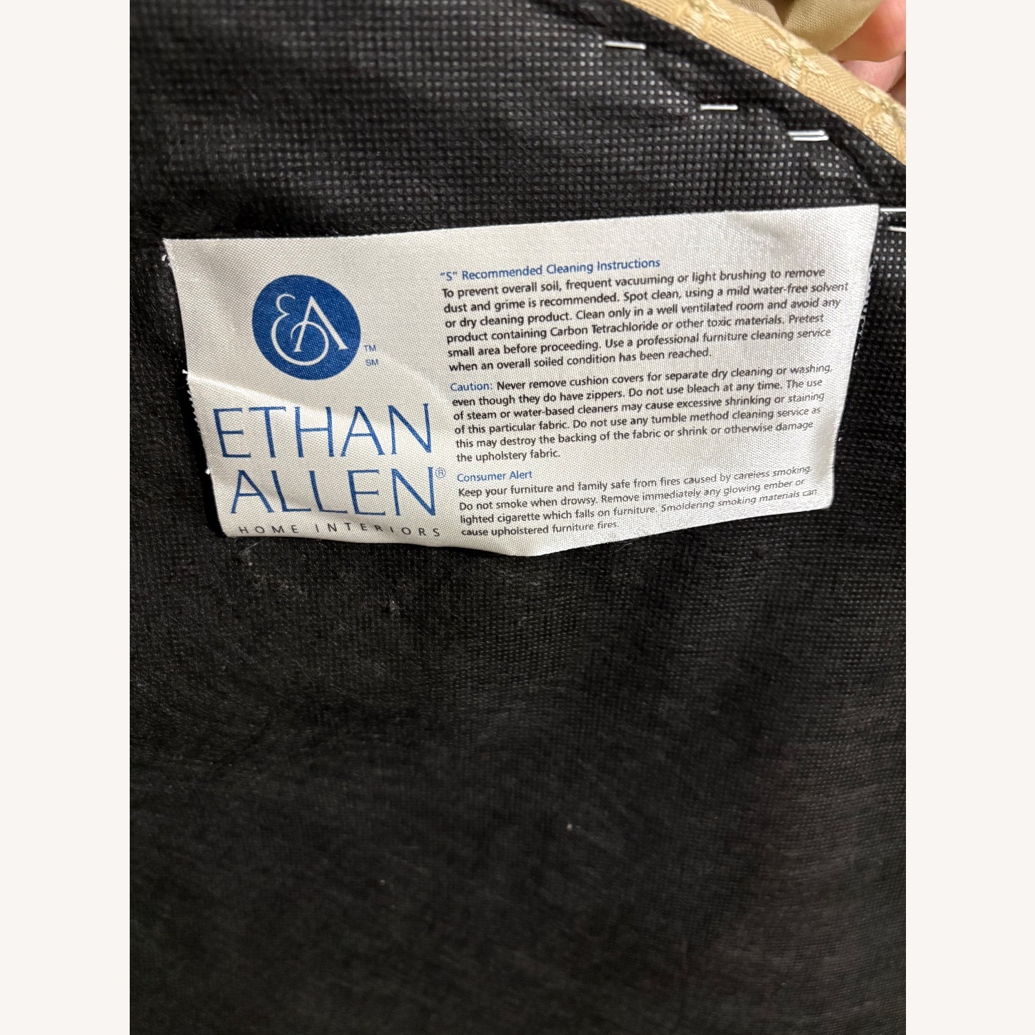 Ethan Allen Beige Ottoman - image-4