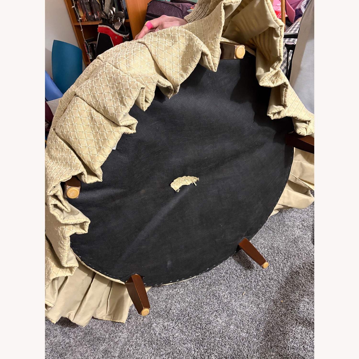 Ethan Allen Beige Ottoman - image-3