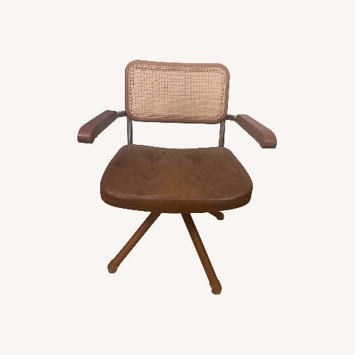 Used Wayfair Dark Brown Faux Leather Office Chair for sale on AptDeco