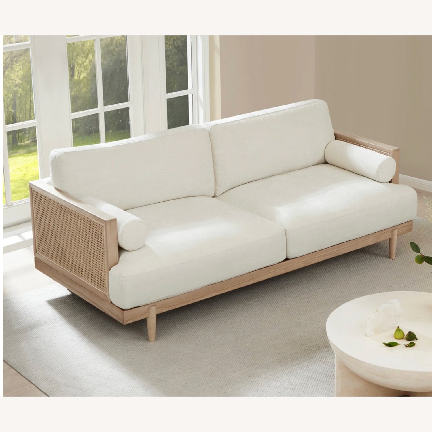 Wayfair Gracie Oaks White Linen 3+ Seater Sofa - image-8