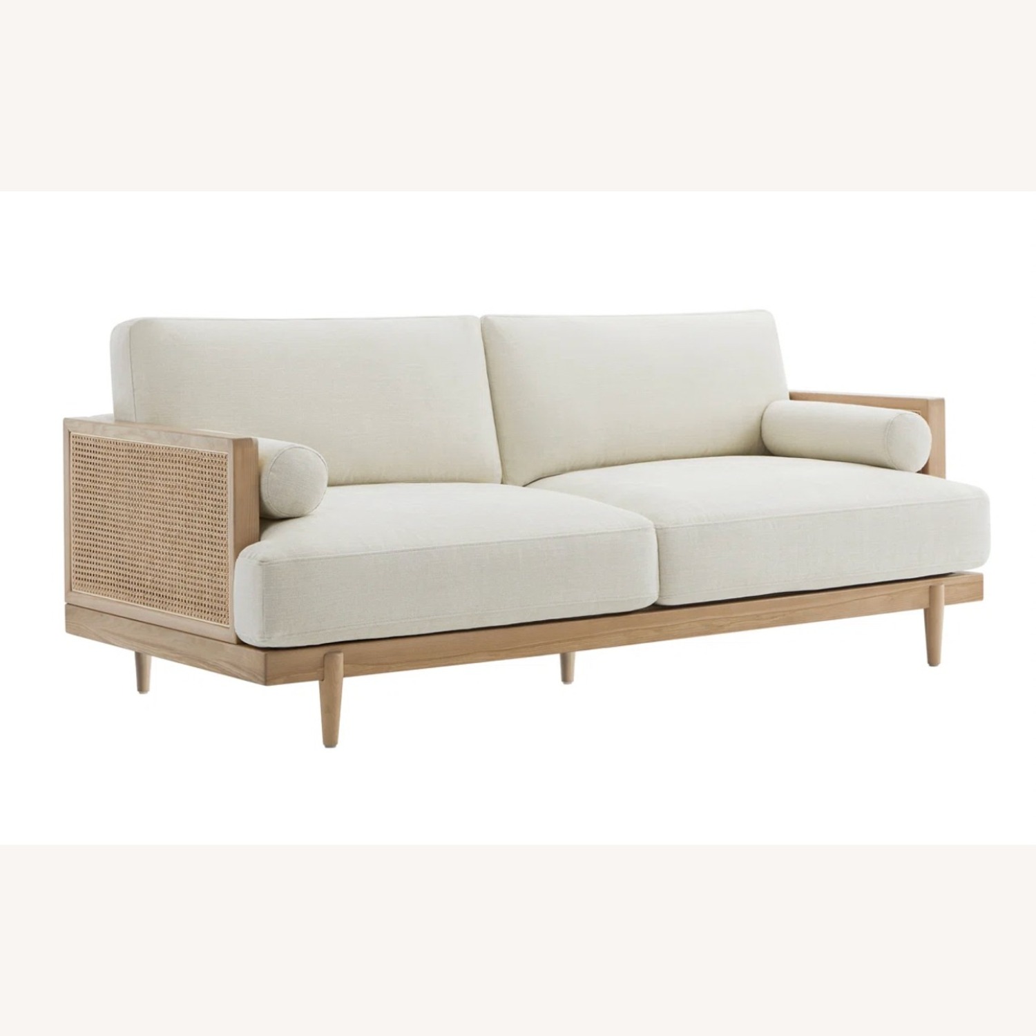 Wayfair Gracie Oaks White Linen 3+ Seater Sofa - image-1