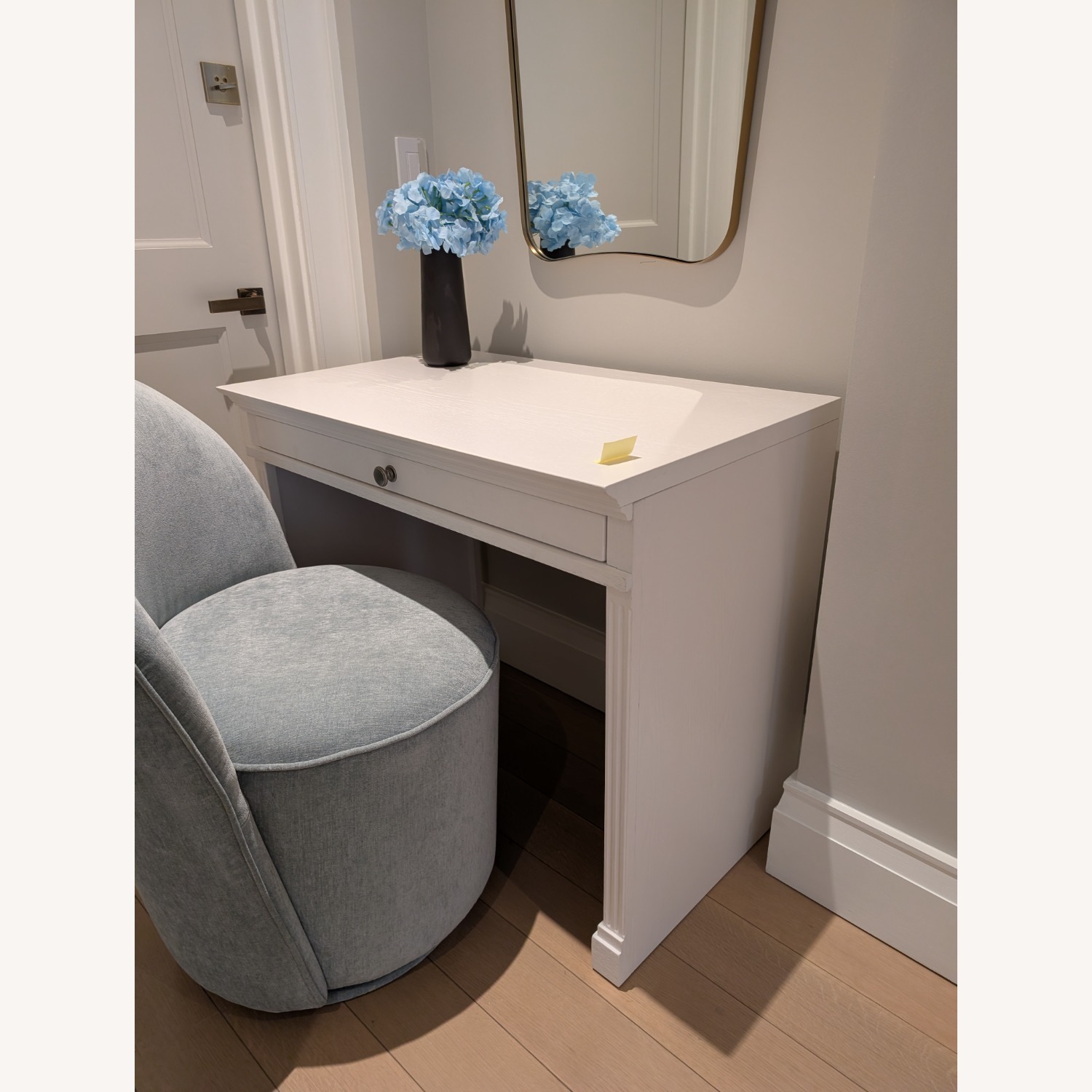 White Wood Vanity Desk - image-2