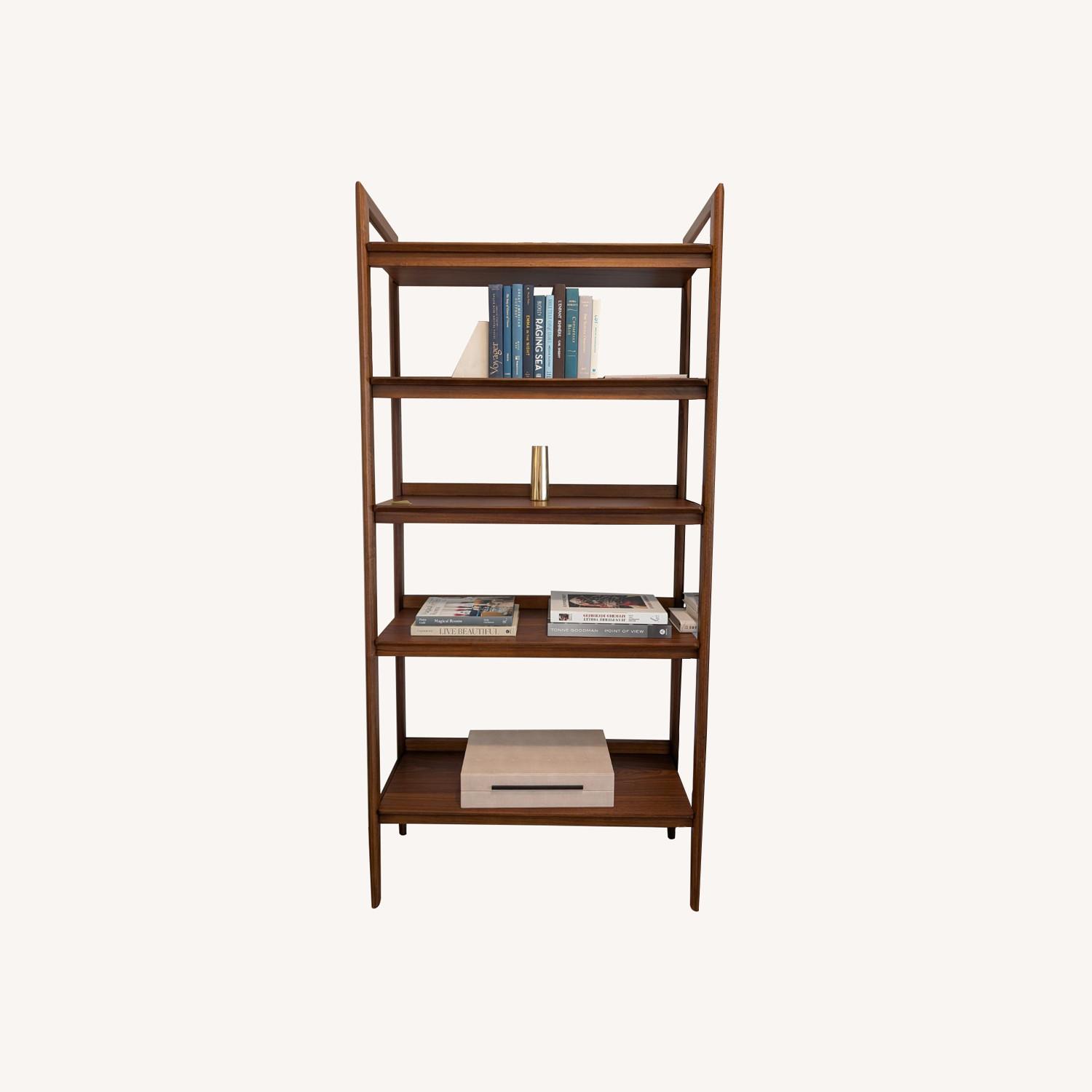 Dark Brown Wood Bookcase Set of 3 - image-0