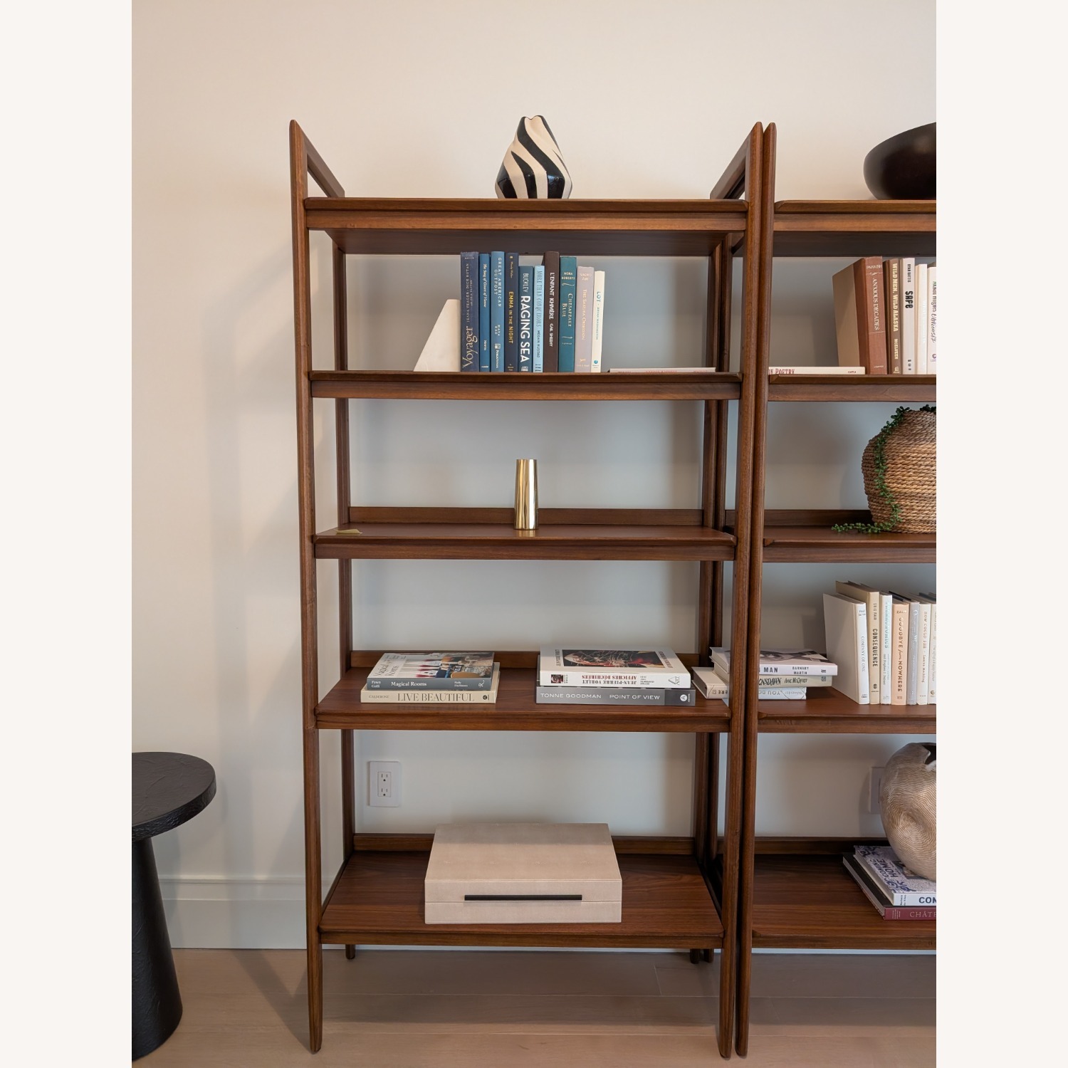 Dark Brown Wood Bookcase Set of 3 - image-2