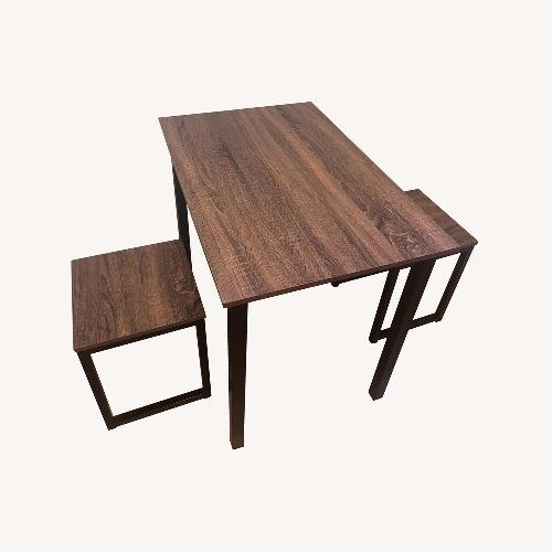 Used Dark Brown Wood Dining Set for sale on AptDeco