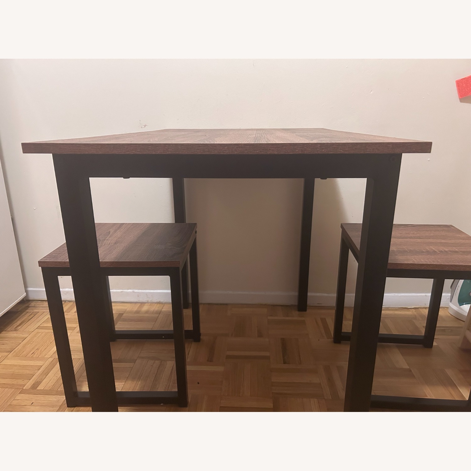 Dark Brown Wood Dining Set - image-3