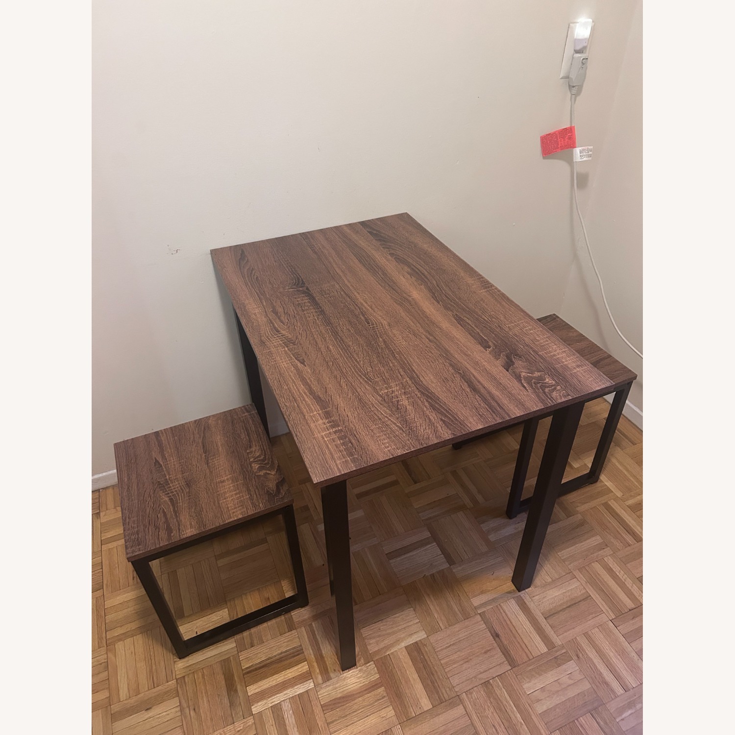 Dark Brown Wood Dining Set - image-1