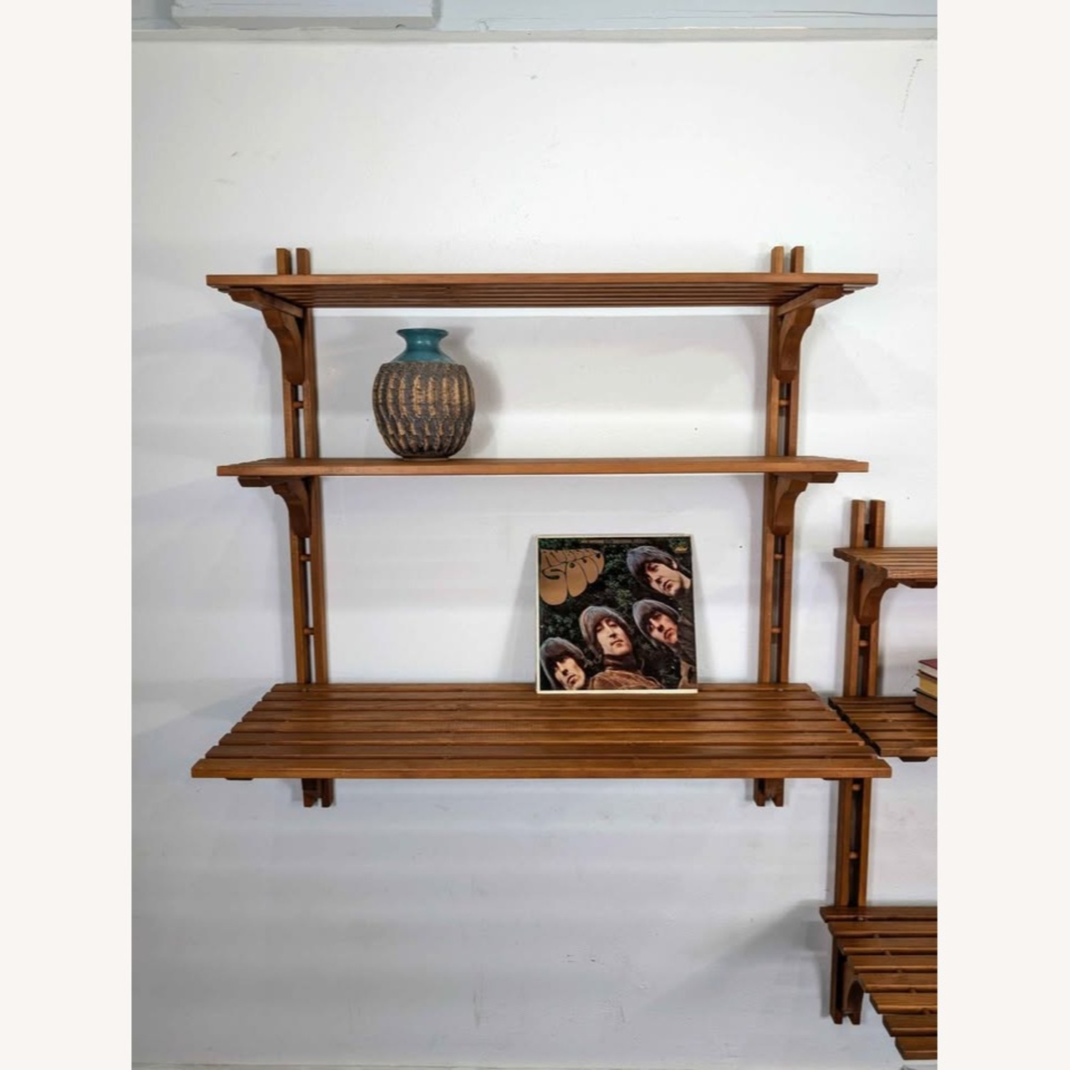 Danish Modern MCM Modular Teak Wall Shelf Unit - image-5