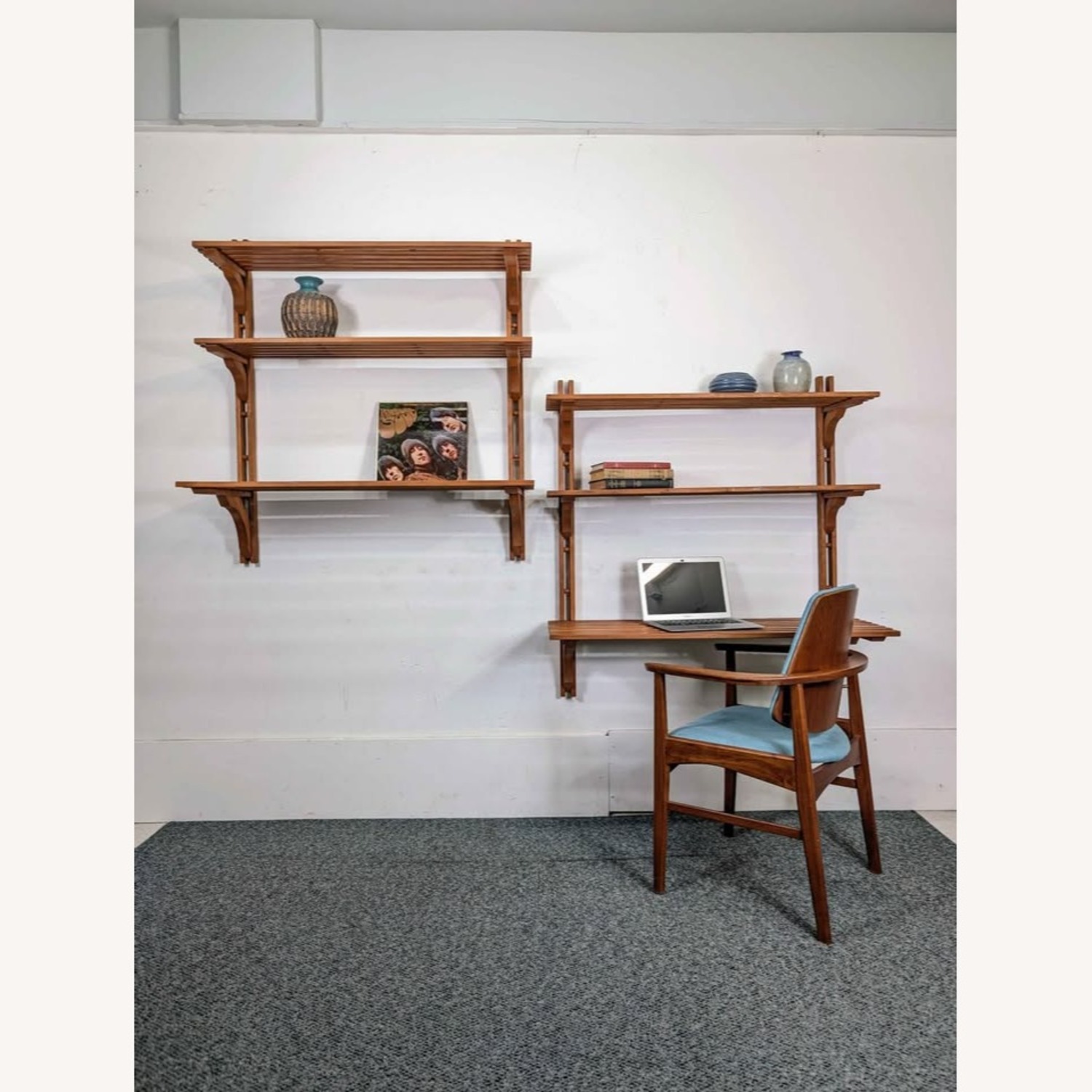 Danish Modern MCM Modular Teak Wall Shelf Unit - image-1