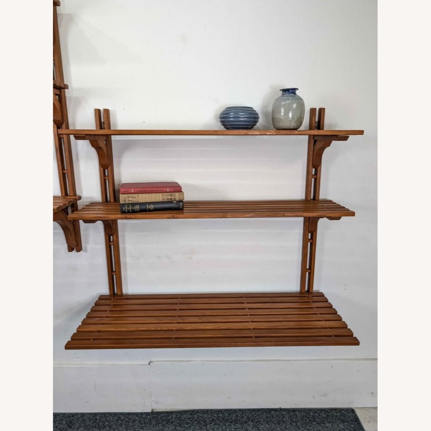 Danish Modern MCM Modular Teak Wall Shelf Unit - image-6