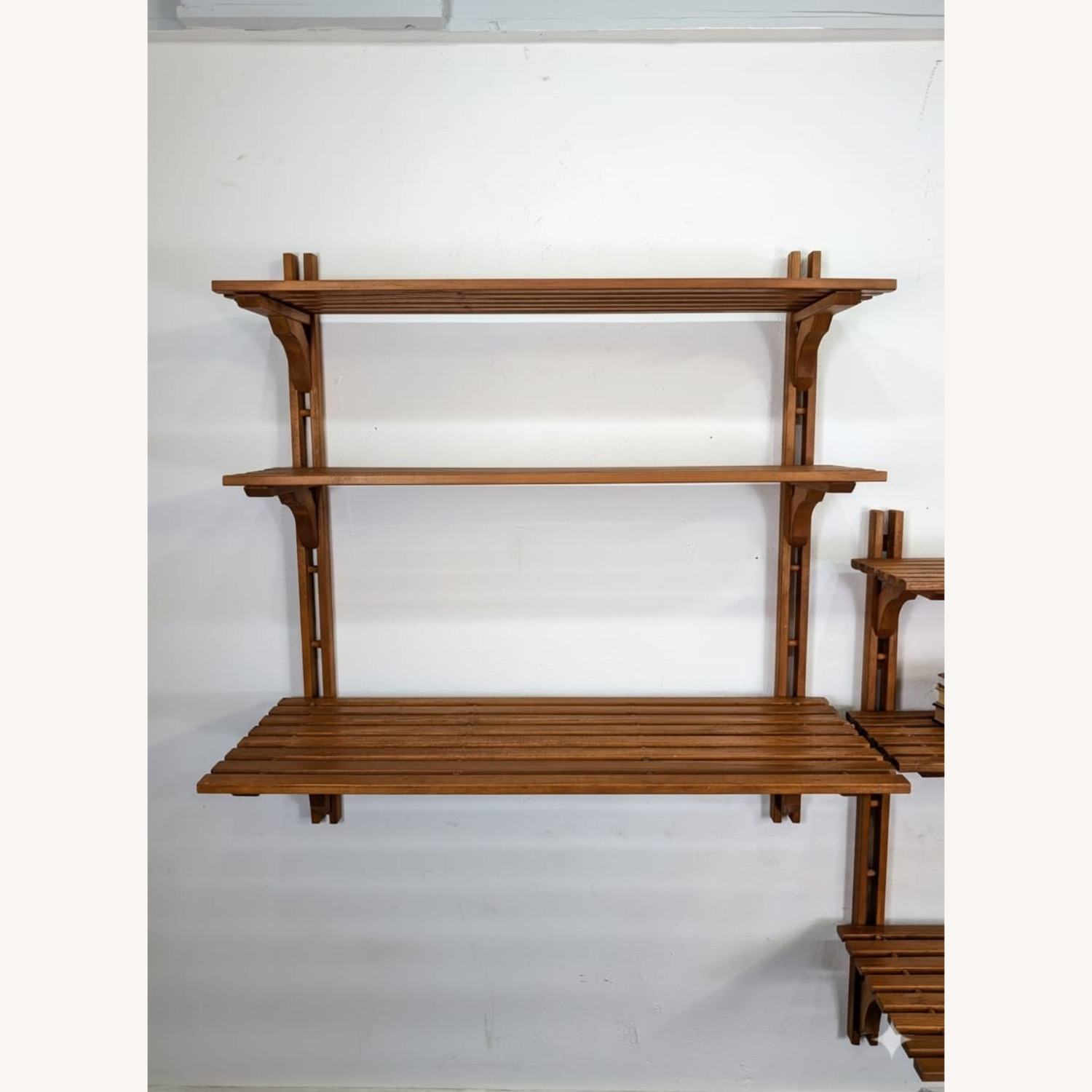 Danish Modern MCM Modular Teak Wall Shelf Unit - image-9