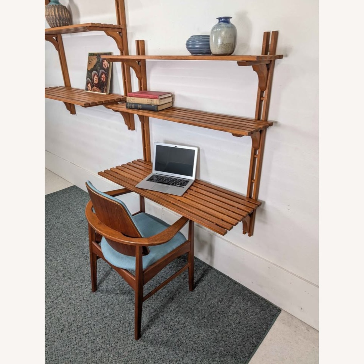 Danish Modern MCM Modular Teak Wall Shelf Unit - image-3