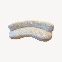 White Boucle Curved Sofa