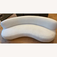 White Boucle Curved Sofa