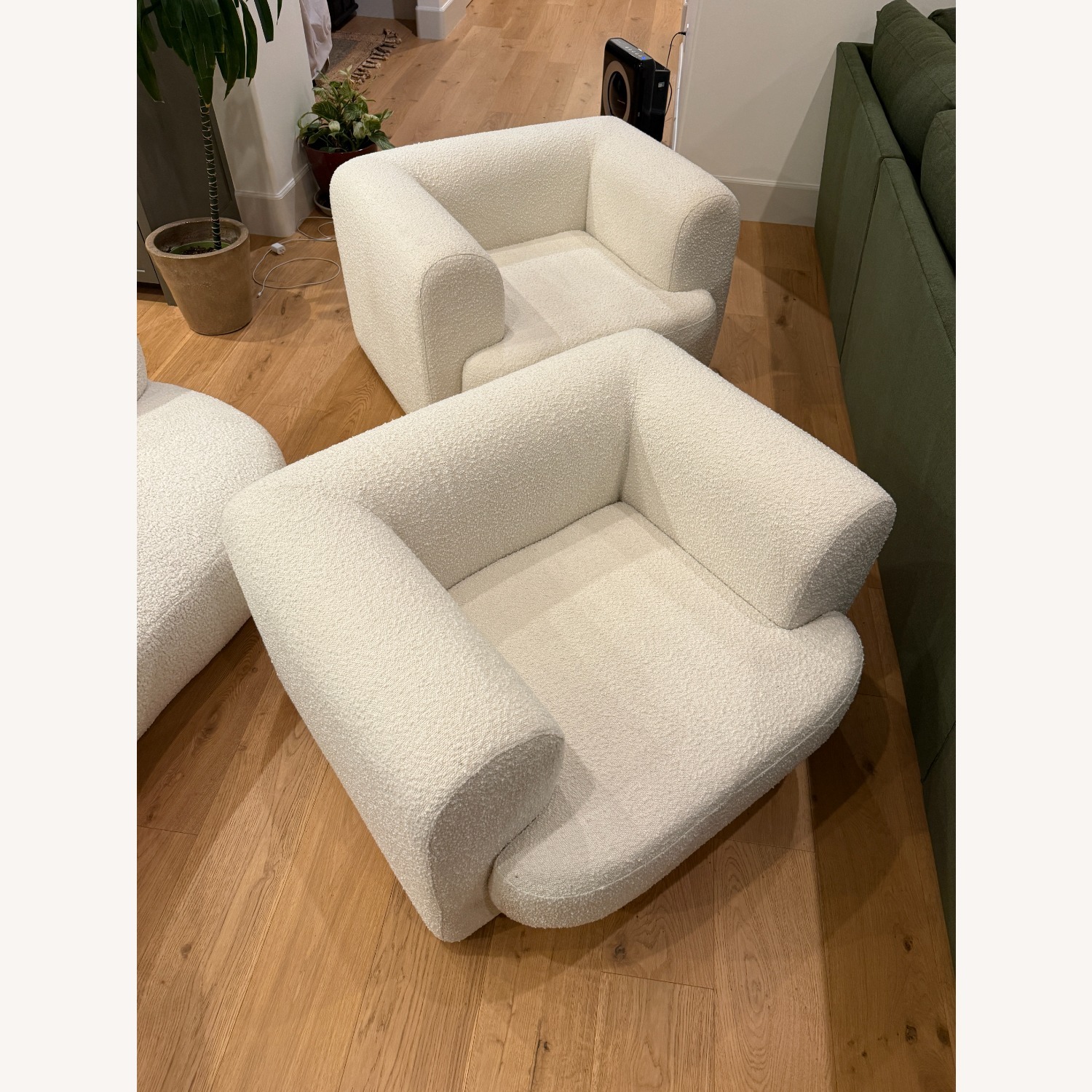 White Boucle Armchairs 2 - image-3